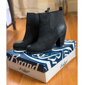 Lucky brand black leather booties